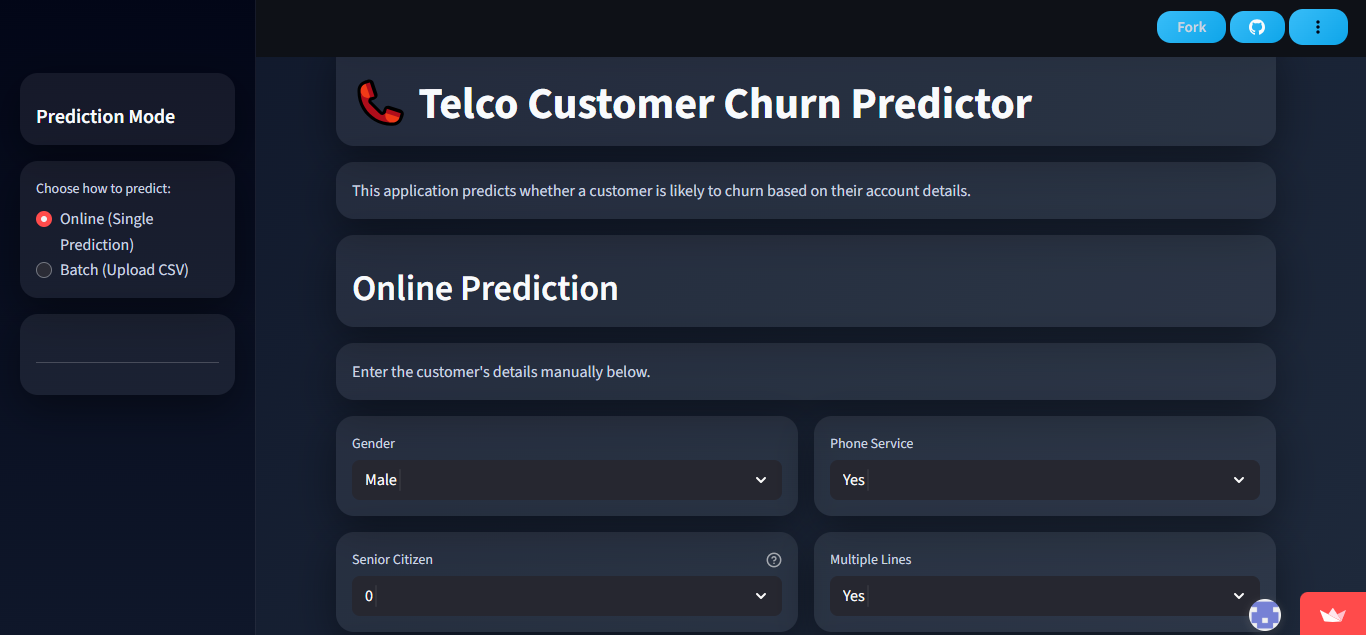 Churn prediction app