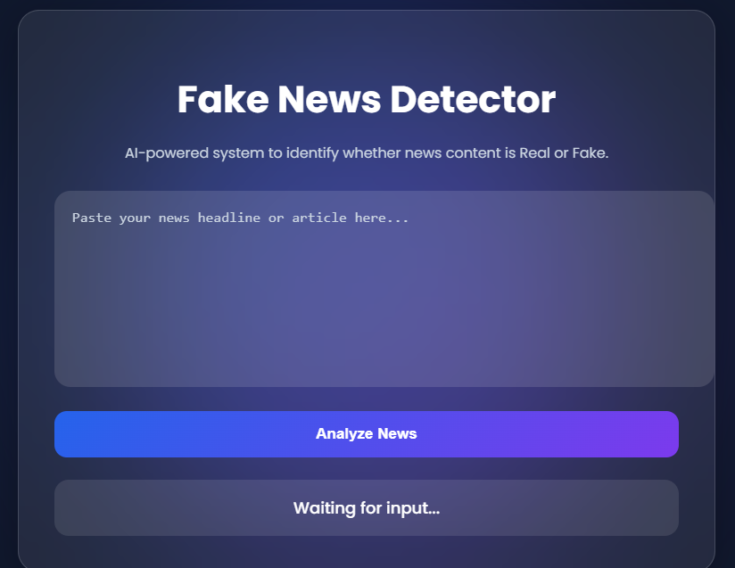 Fake news detector app
